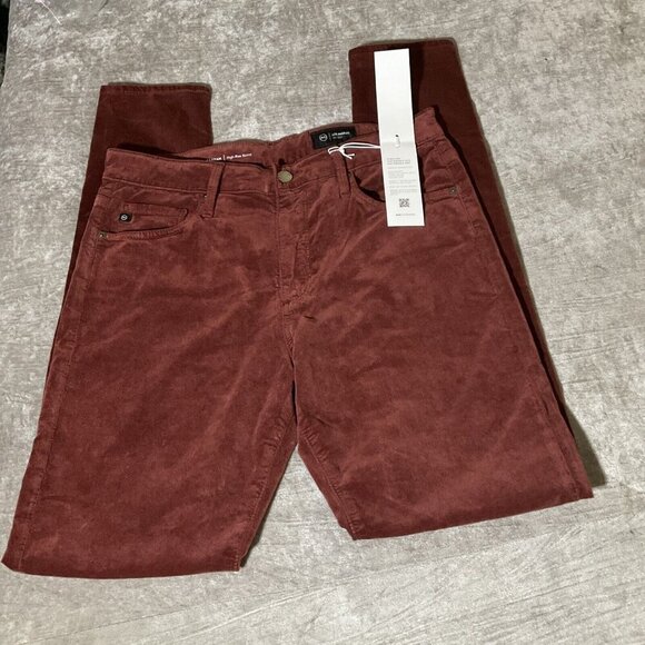 AG Adriano Goldschmeid The Farrah high rise jeans size 30 brown red preppy - Picture 5 of 16